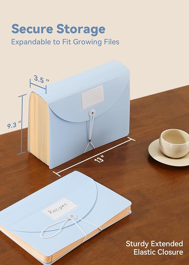 SortRax Accordion File Organizer 12 Pockets, Monthly Bill Receipt Tax Organizer - Image 5