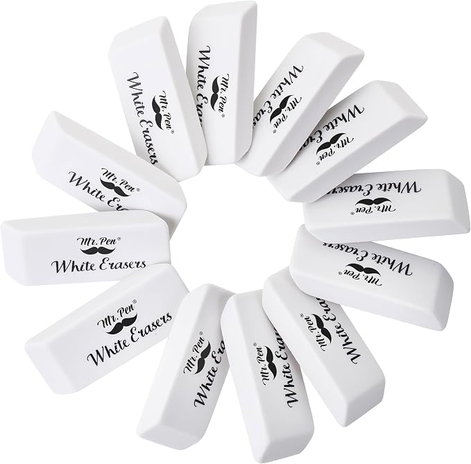 Mr. Pen- White Pencil Eraser, 24 Pack | Large Latex Free Block Erasers Bulk - Image 7