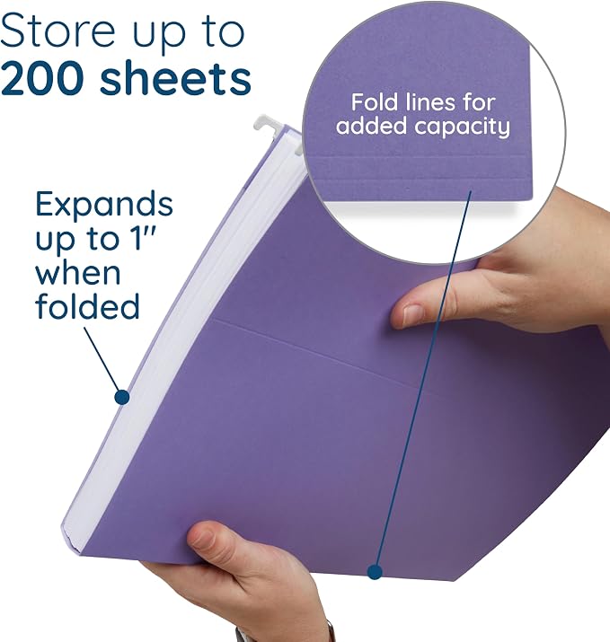 25 Blue Summit Supplies Legal Size Hanging File Folders, Durable 11pt Paper - Image 3