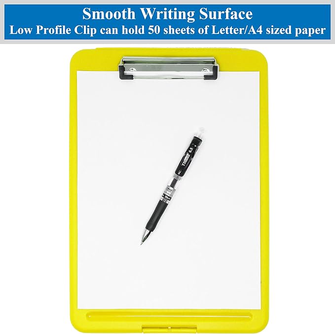 Think2Master Yellow Plastic Storage Clipboard. | 25% Heavier & 25% Sturdier| - Image 4