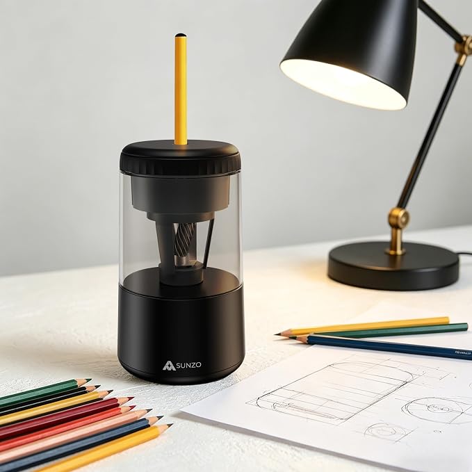 SUNZO Electric Pencil Sharpener, Fully Automatic Sharpener - Image 2