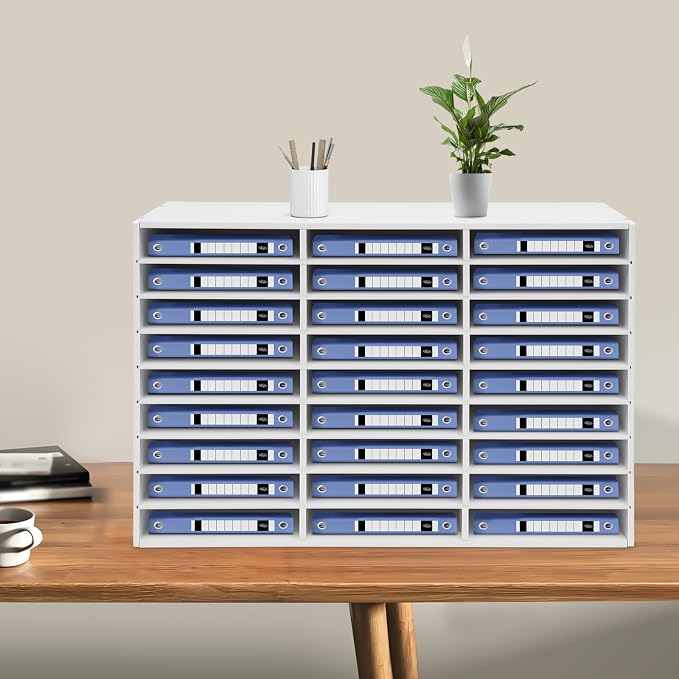 Literature Organizer, Desktop File Sorter Mail Center, Paper Storage Cabinet - Image 4