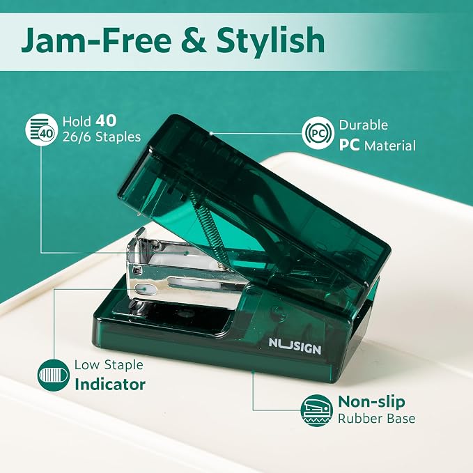 NUSIGN Mini Stapler with 830 Staples, Small Cute Desk Staplers, 25 Sheet - Image 4