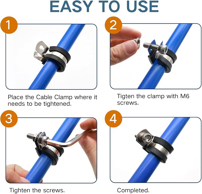 ZIPCCI 1-1/4 Inch Cable Clamp, 15 Pack Rubber Wiring Clamp, Stainless Steel - Image 3