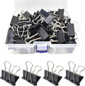 60 Pack Binder Clips Medium, 1.25 Inch/32mm Black Binder Paper Clips by Unknown