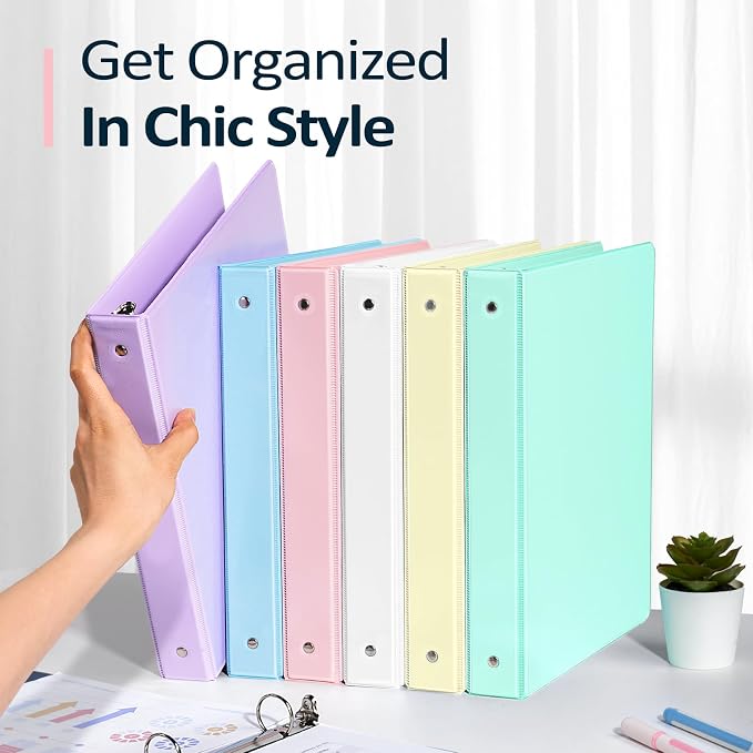 BinderX Extra Durable 3 Ring Binder, Round Ring 1 Inch Binders, Fits 175 Sheets - Image 7