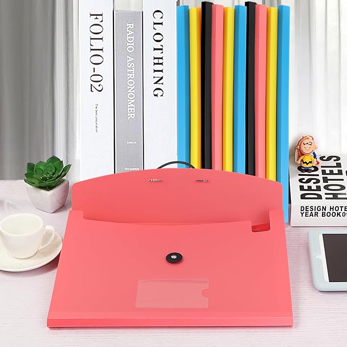 7 Pocket Accordian File Folders, Expanding File Folder A4 Letter Size Paper - Image 6