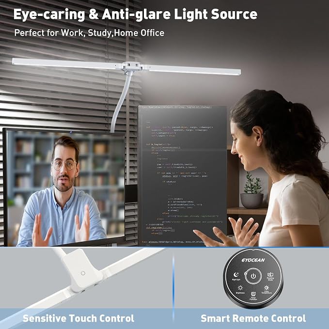 EYOCEAN Desk Lamp with Clamp, 31.5" LED Desk Lamp - Image 3