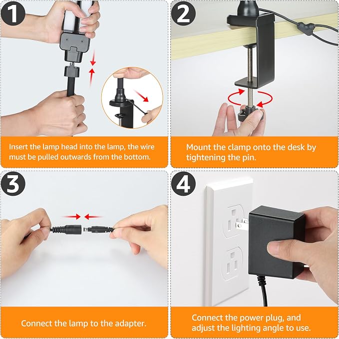 ShineTech LED Desk Lamp for Home Office, Ultra Bright Clamp Light - Image 5