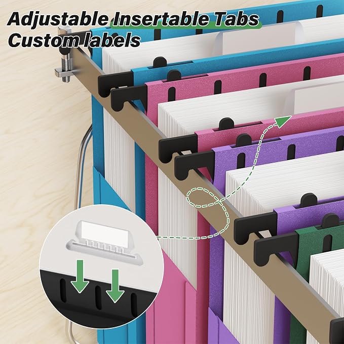 Ansook Plastic Hanging File Folders Letter Size, 3 inch Hanging Folders - Image 4