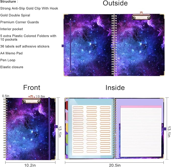 Lateefah Clipboard with Storage, File Folders with Pockets, Nursing Clipboard - Image 2