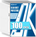 100 Pack Sheet Protectors, Top Loading Reinforced 3-Hole Page | Protectors by ONEKEEP