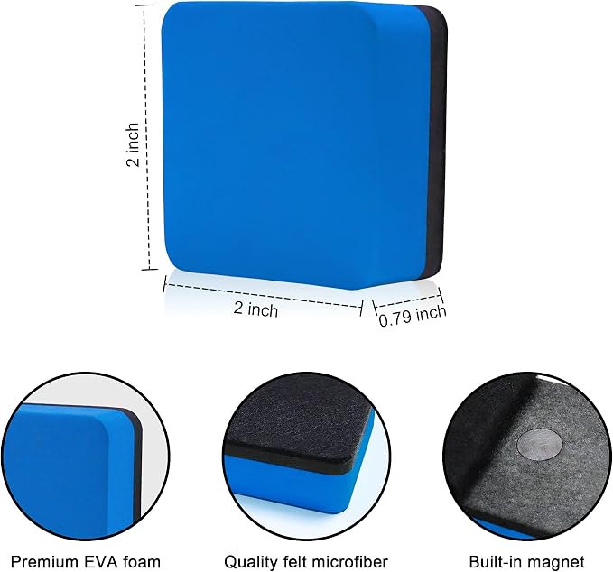 Mini Dry Erase Erasers, IHPUKIDI 48 Pack Magnetic Whiteboard Dry Erasers - Image 2