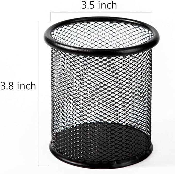 Ameceres 4 Packs Wire Mesh Pencil Holder Metal Pen Cup Desk Pen Organizer Case - Image 4