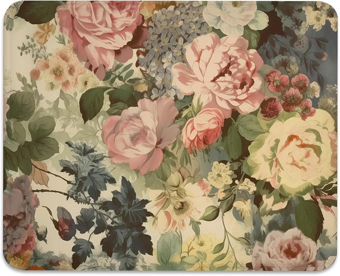 Elegant Watercolor Floral Mouse Pad by Eiszuso