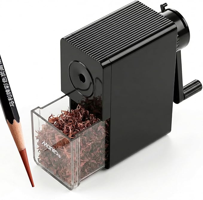 Marie's Long Point Manual Pencil Sharpener, 5-Level Adjustable Hand Crank by MARIE%E2%80%99S