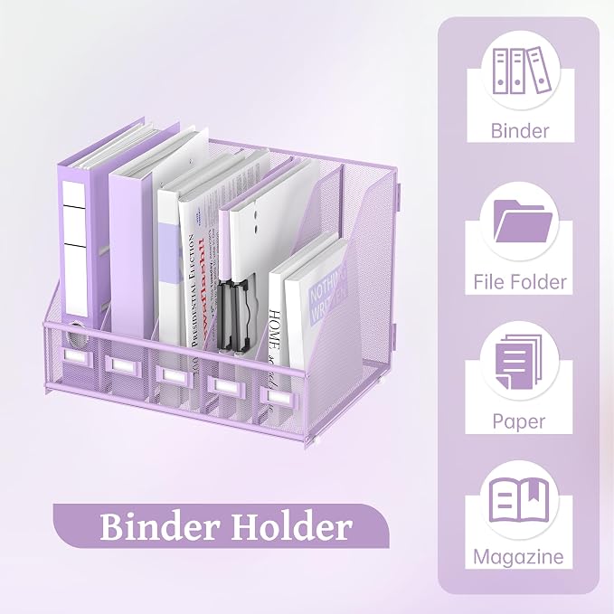 SUPEASY Desk Organizers Metal Desk Magazine File Holder - Image 6