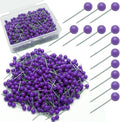 500Pcs Purple Map Pins, 1/8 Inch Map Tacks, Round Ball Head Map Push Pins by Auvotuis