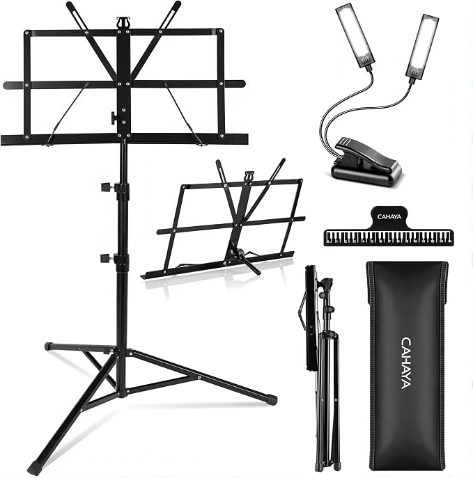CAHAYA Dual-Use Reinforced Folding Sheet Music Stand by CAHAYA