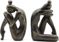 Lukitas Unique Decorative Girl Thinker Bookends, Non-Slip Book Holder, Home by Lukitas