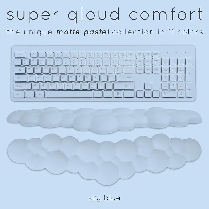 Blue Cloud Keyboard Wrist Rest – Create-ables Qloud Blue Wrist Rest - Image 3