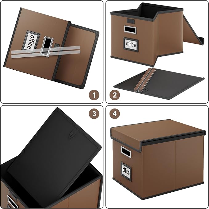 Faux Leather File Organizer Box - Image 7