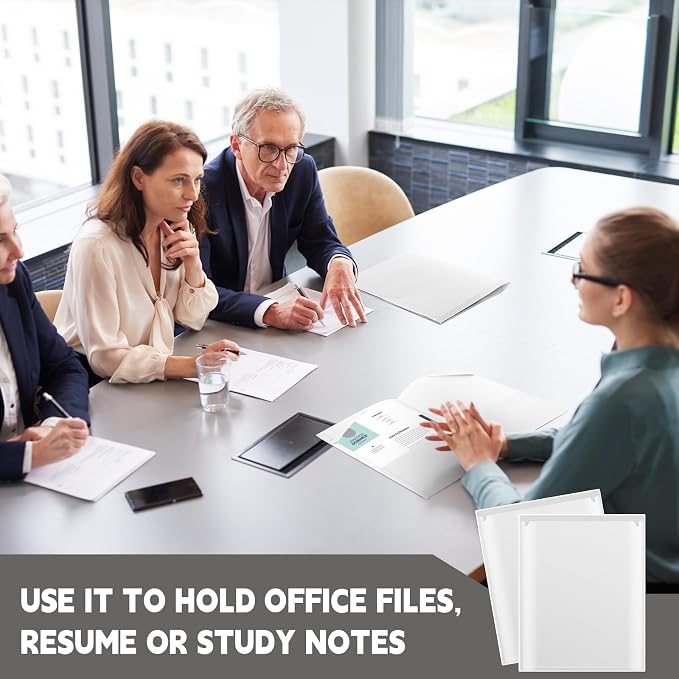 Henoyso 36 Pack White Plastic Folders - Image 6