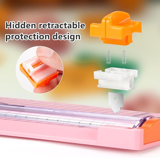 WORKLION Straight Paper Cutter For crafting – Pink 12 Inch Paper Trimmer - Image 5
