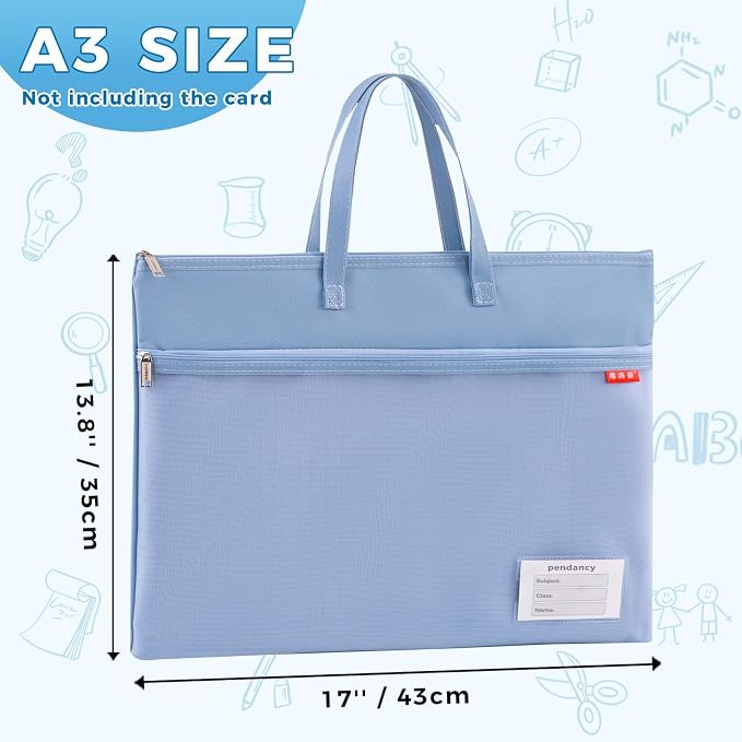 Pendancy Mesh Zipper Pouch A3 Size, Large Double Pocket Waterproof File Bag - Image 2