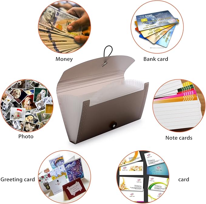 BTSKY Expanding Accordion File 13 Pockets Small Card Ticket Holder Storage - Image 6