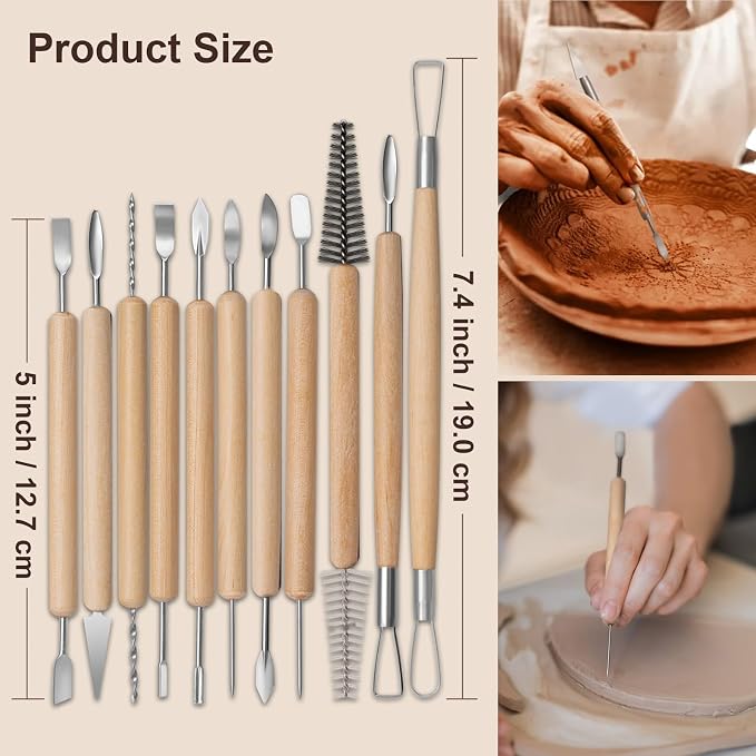 Amrules Clay Tools Kit, Practical Polymer Clay Sculpting Tools Kit, Air Dry - Image 2