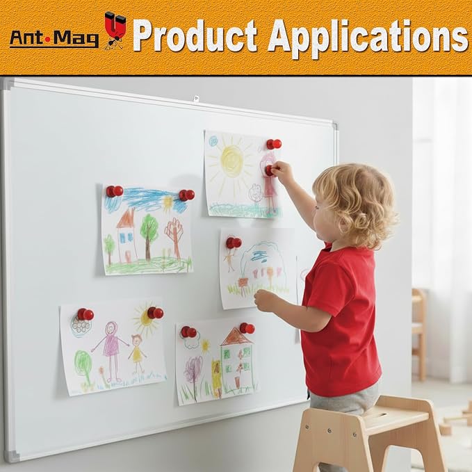 Ant Mag Magnetic Push Pins, 72 Pack Strong Whiteboard Magnets - Image 6