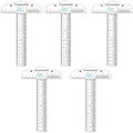 6 Inches Acrylic Clear T-Square Ruler, 5 Pack, T Square Ruler, Transparent by CYFUNDESIGN