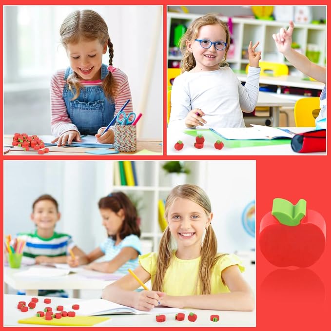 FOIMAS 72pcs Mini Apple Erasers, Back to School Rubber Erasers - Image 6