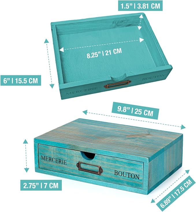 Turquoise Single Drawer Unit - Image 2