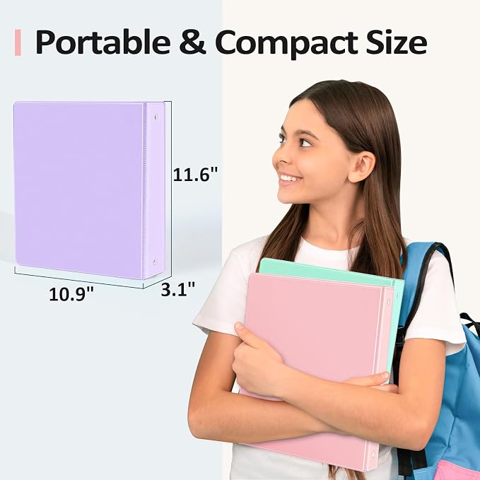 BinderX Extra Durable 3 Ring Binder, Round Rings 2 Inch Binder, Fits 450 Sheets - Image 6