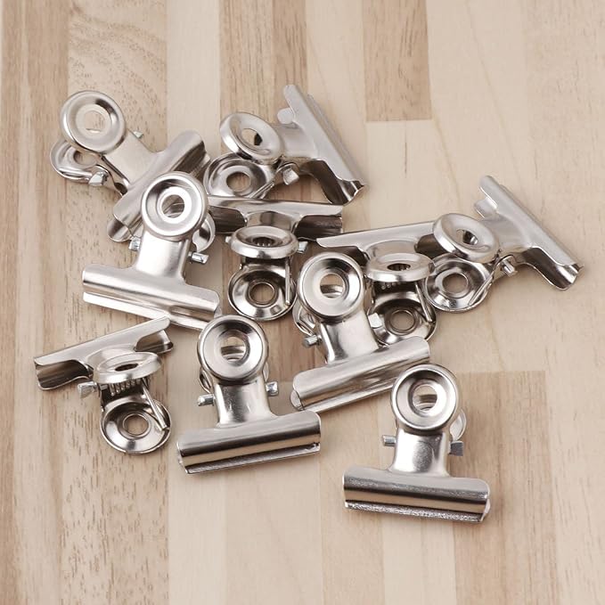 10 Pack 22mm Metal Binder Clips, Small Stainless Steel Bulldog Clamps - Image 5