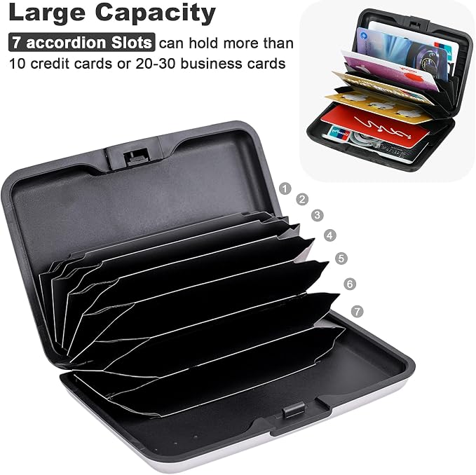 ELFISH Mini RFID Aluminum Wallet Credit Cards Holder Business Card Case Metal - Image 5