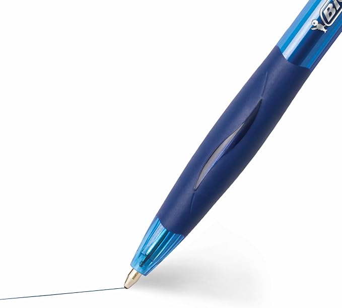 BIC Glide Retractable Ball Pen, Medium Point, Comfortable Rubber Grip - Image 4