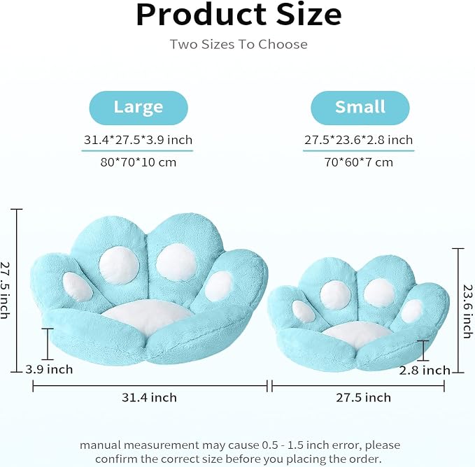 Ditucu Cat Paw Cushion Kawaii Chair Cushions 31.4 x 27.5 inch Cute Stuff Seat - Image 3
