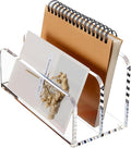 SANRUI Acrylic Mail Sorter Desktop Organizer Holder, 2 Compartments Clear Small by SANRUI