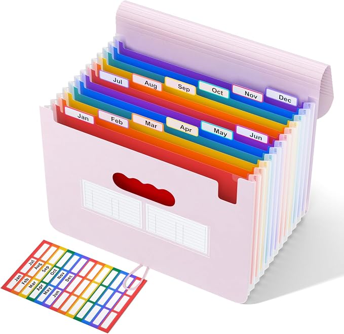 ABC life 12-Pocket Accordion File Organizer, Expandable File Folder by ABClife