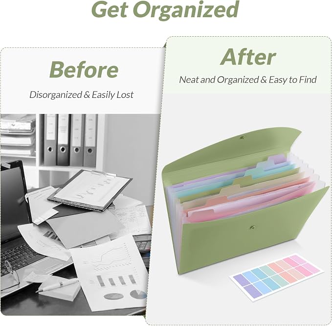 SKYDUE Cute Accordion File Organizer, Expanding File Folder - Image 7