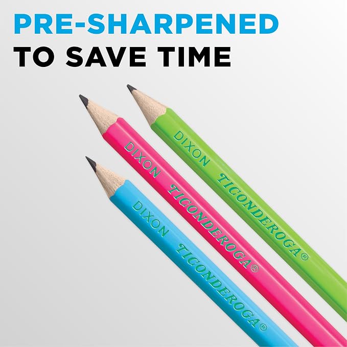 Ticonderoga Neon Pencils, #2 Pre-Sharpened Wood Pencils - Image 6