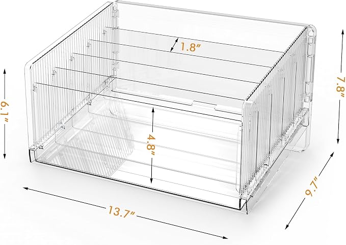 File Sorter Organizer, 5 Sections Acrylic Letter Tray - Image 5