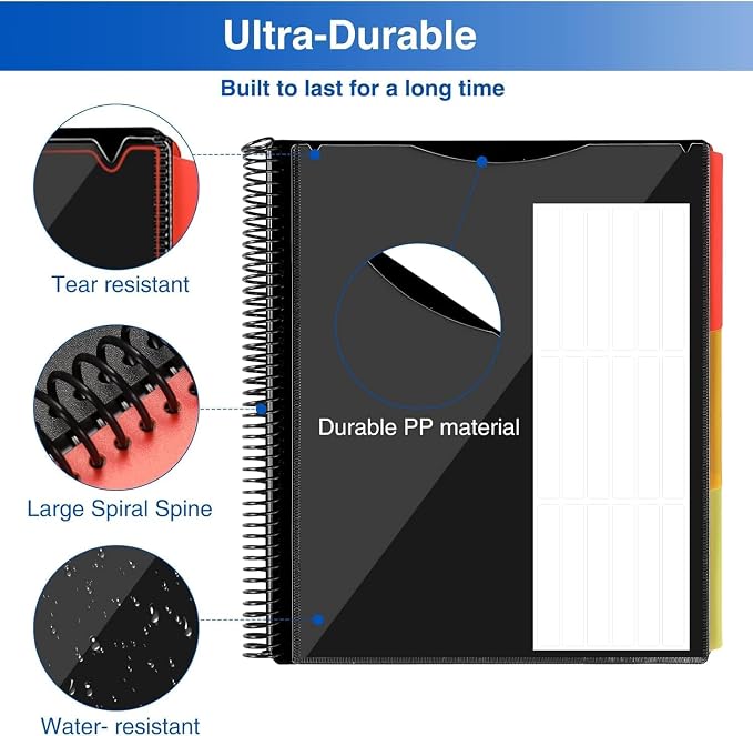 Forvencer 24 Pocket Project Organizer, 1/3-cut Tab Binder Organizer - Image 4