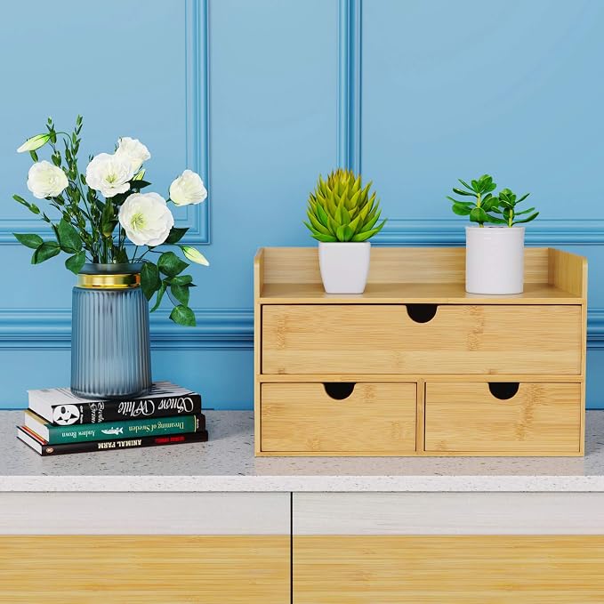 Wisuce Bamboo Desk Drawer Organizer, Desktop Organizer - Image 2