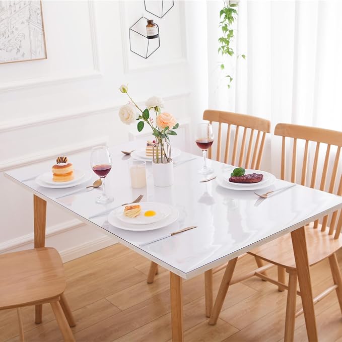 42 x 60 Inch Clear Table Cover Protector, 1.5mm Plastic Table Cover, Waterproof - Image 2