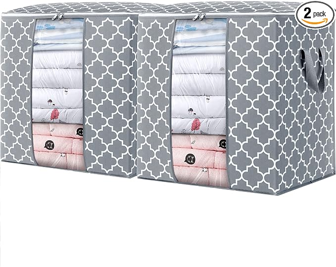 WISELIFE Storage Bags 2 Pack/100L Large Blanket Clothes Organization and by WiseLife