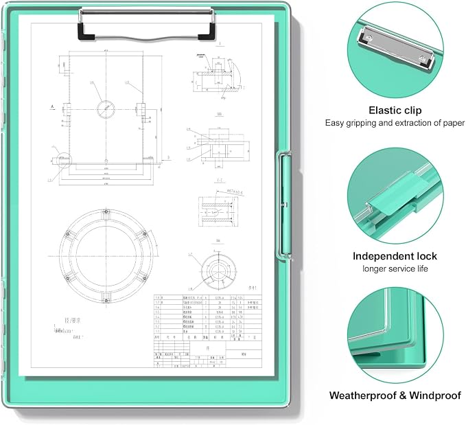 Hongri Clipboard with Storage, Heavy Duty with Dual Compartment, Smooth Writing - Image 3